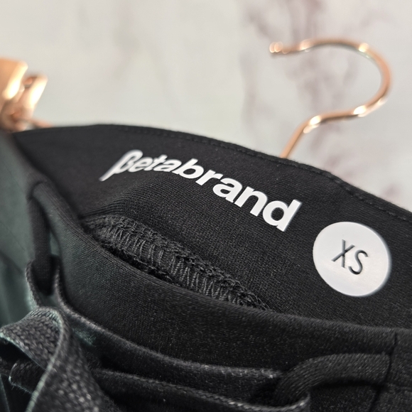 Betabrand Pants Womens XS Regular Crop Black Soho Chelsea Skinny High Rise Tie - Picture 4 of 13